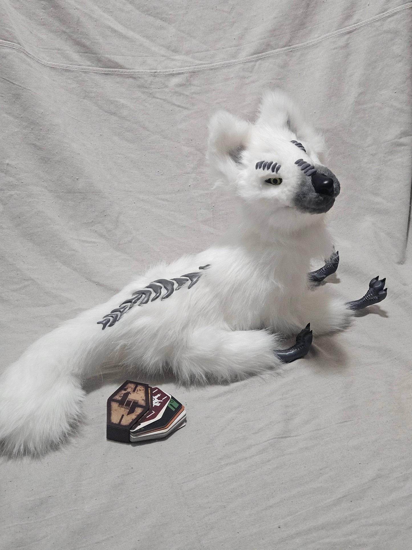 Handmade Space Wolf Articulated Art Doll (Yellow Eyes)