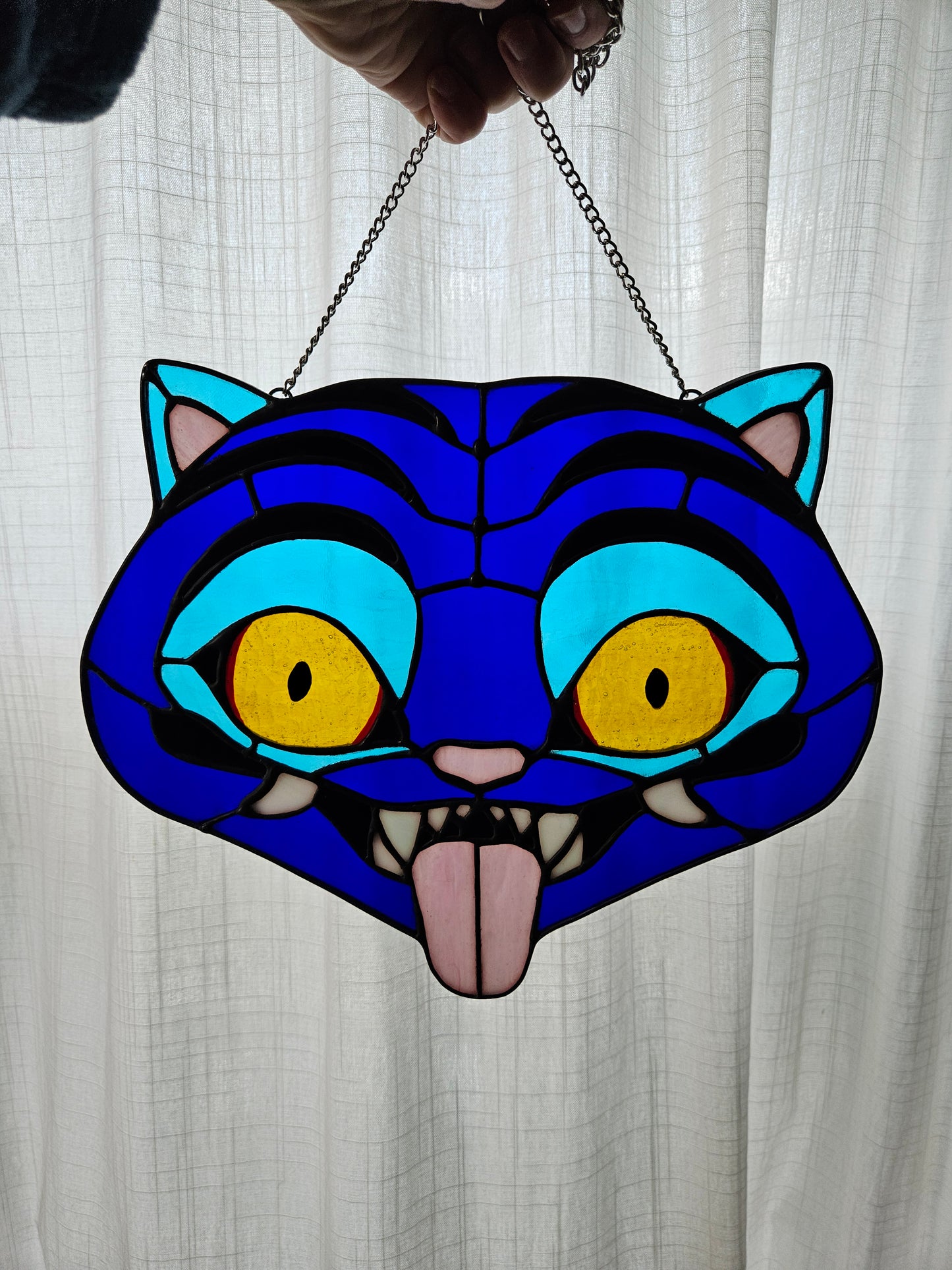 Blue Tiger Handmade Stained Glass Suncatcher