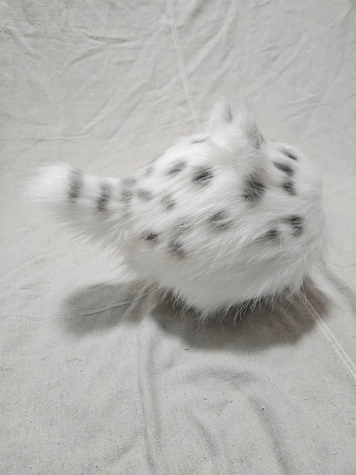 Art Doll Lothball Kitten- White with Yellow Eyes and Gray Spots