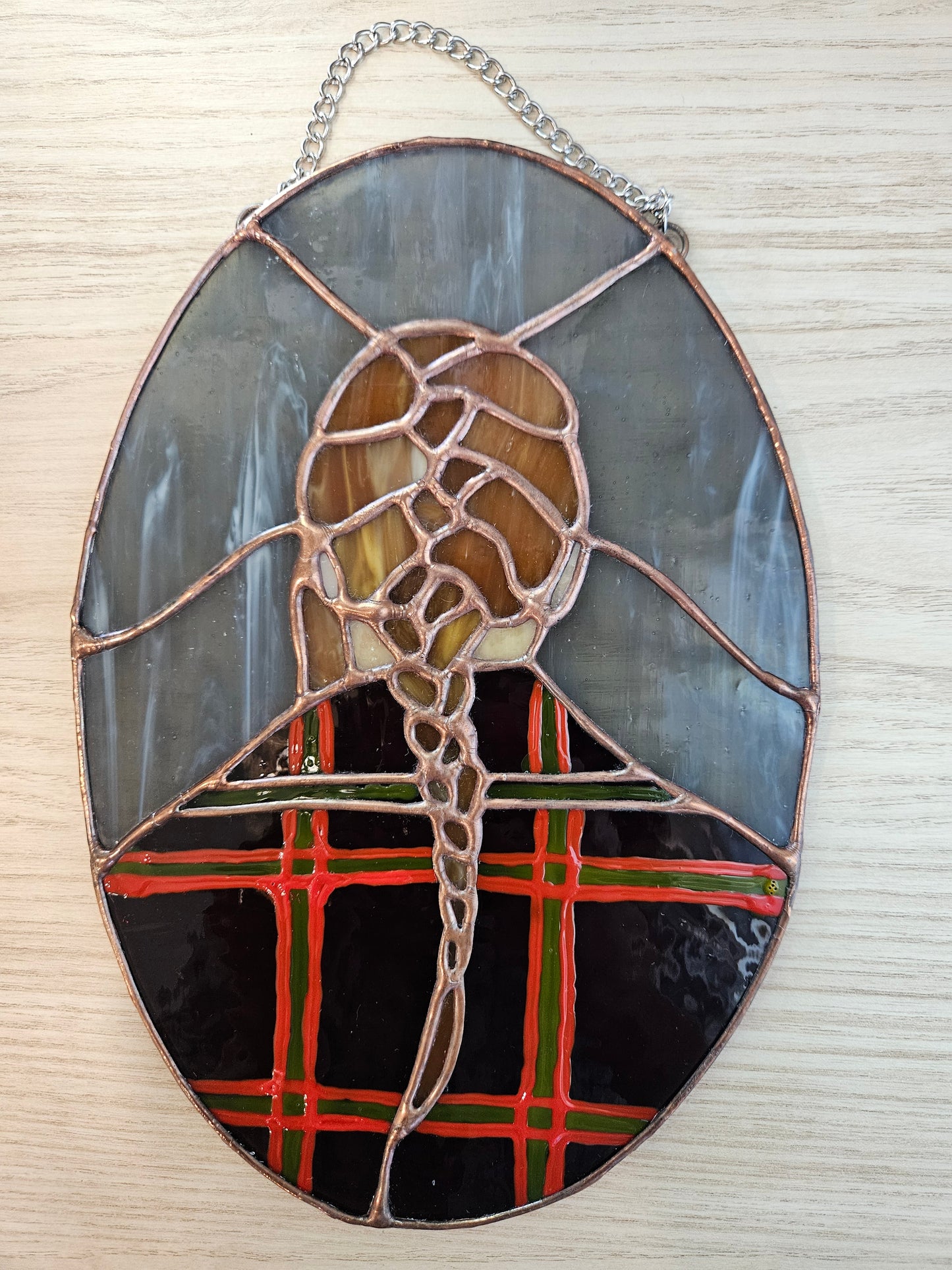 "Braided Woman" Stained Glass Suncatcher