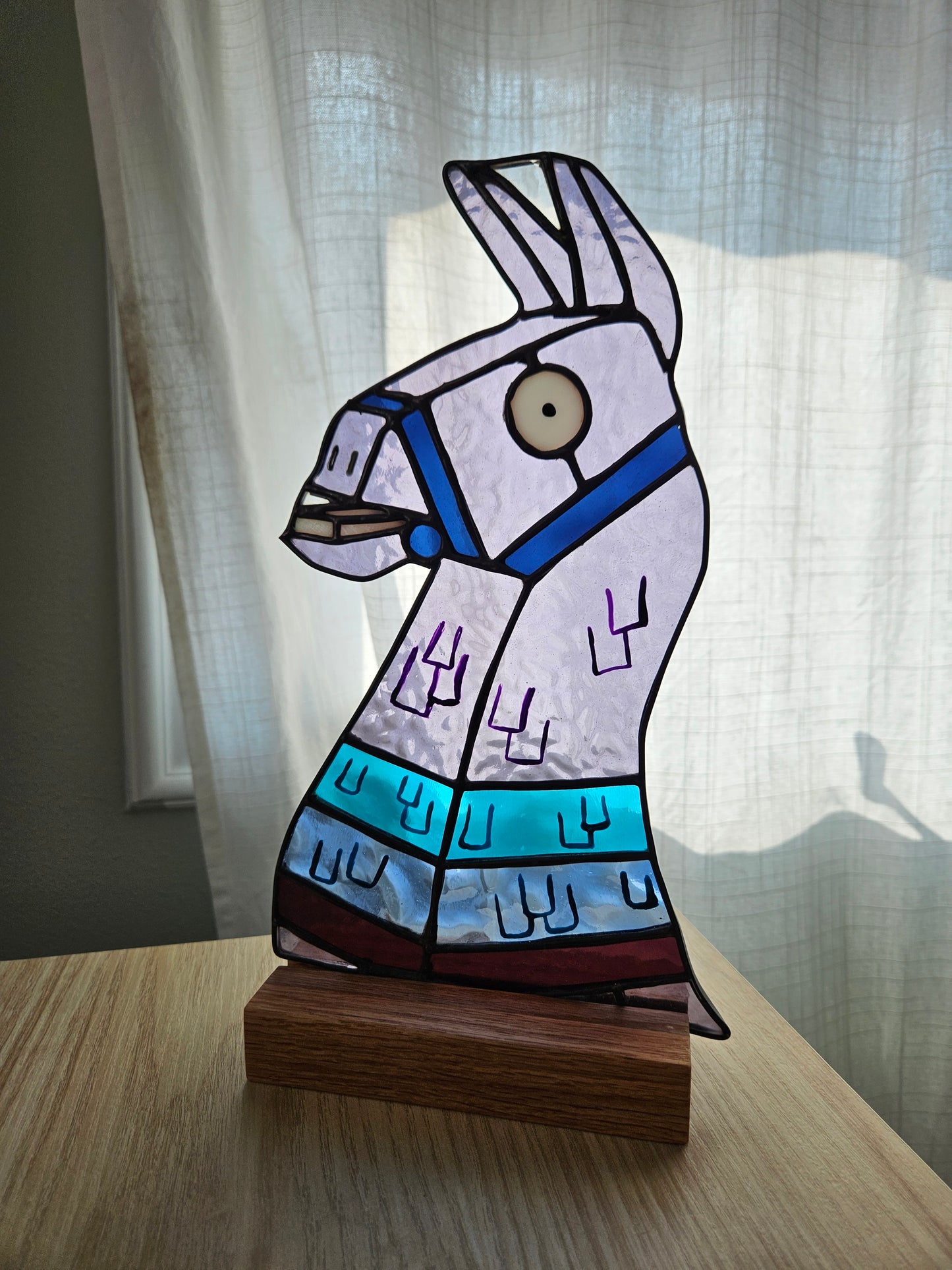 Llama Pinata Stained Glass Panel