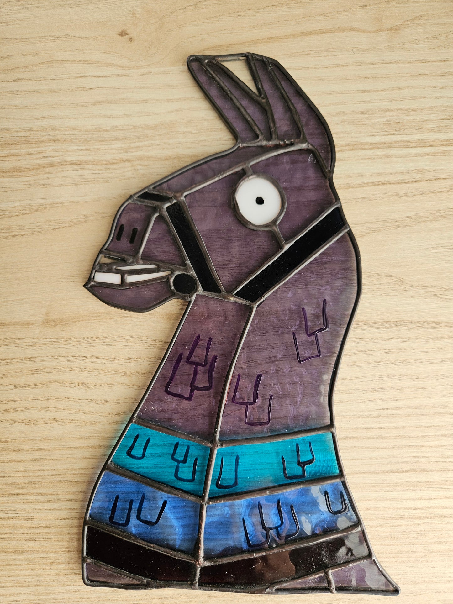 Llama Pinata Stained Glass Panel