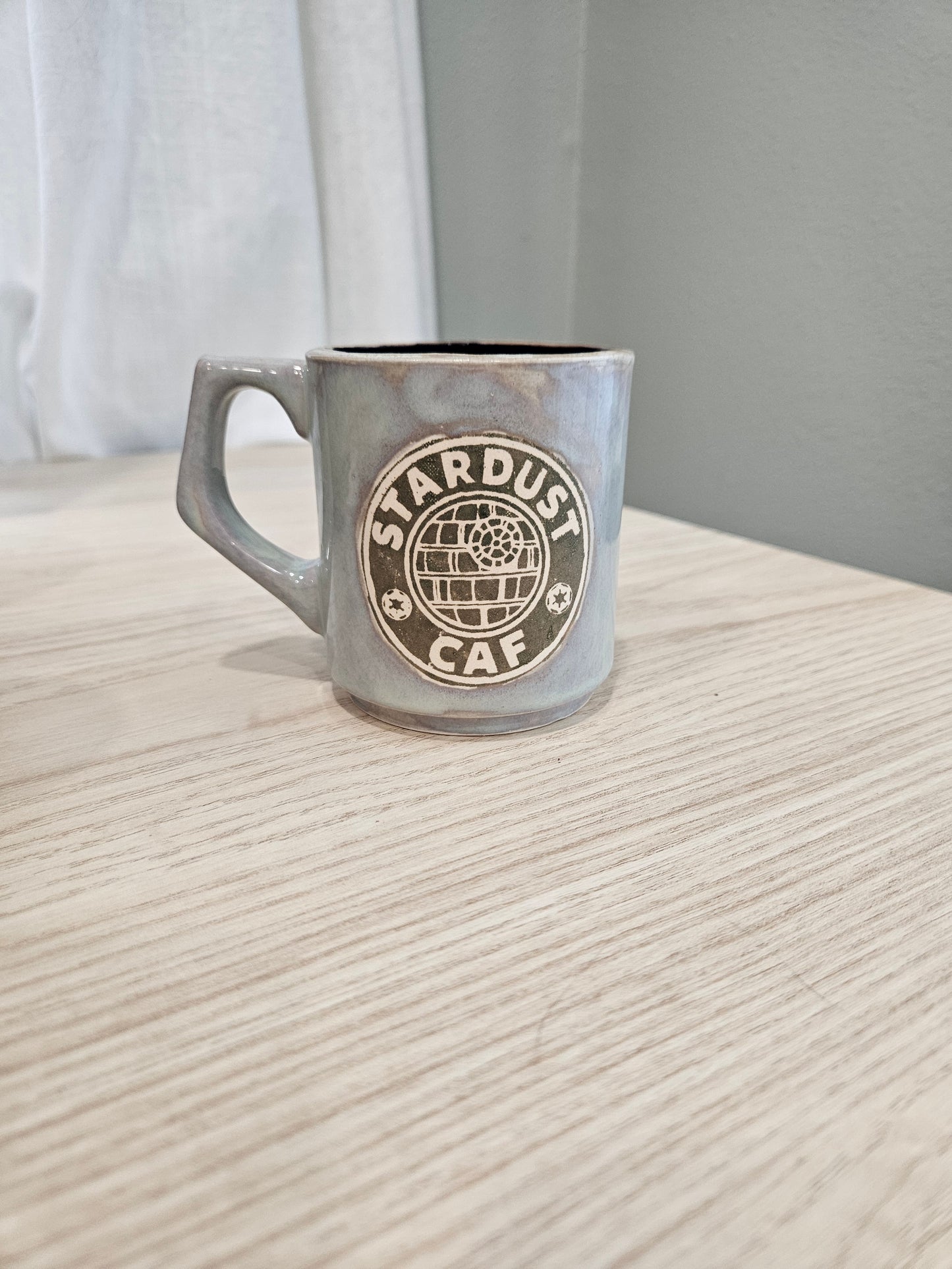 "Stardust Caf" 12oz Stoneware Mug- Grey Mist