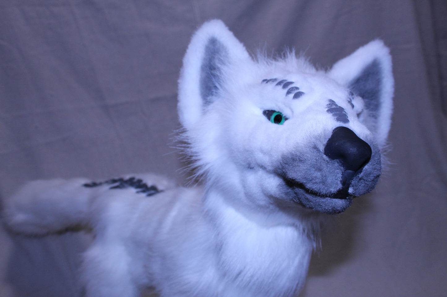 Handmade Alien Wolf Articulated Art Doll (Green Eyes)