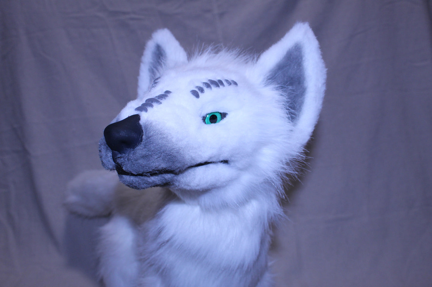 Handmade Alien Wolf Articulated Art Doll (Green Eyes)