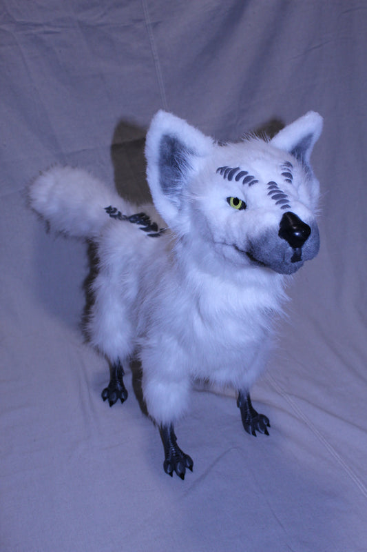 Handmade Alien Wolf Articulated Art Doll (Yellow Eyes)