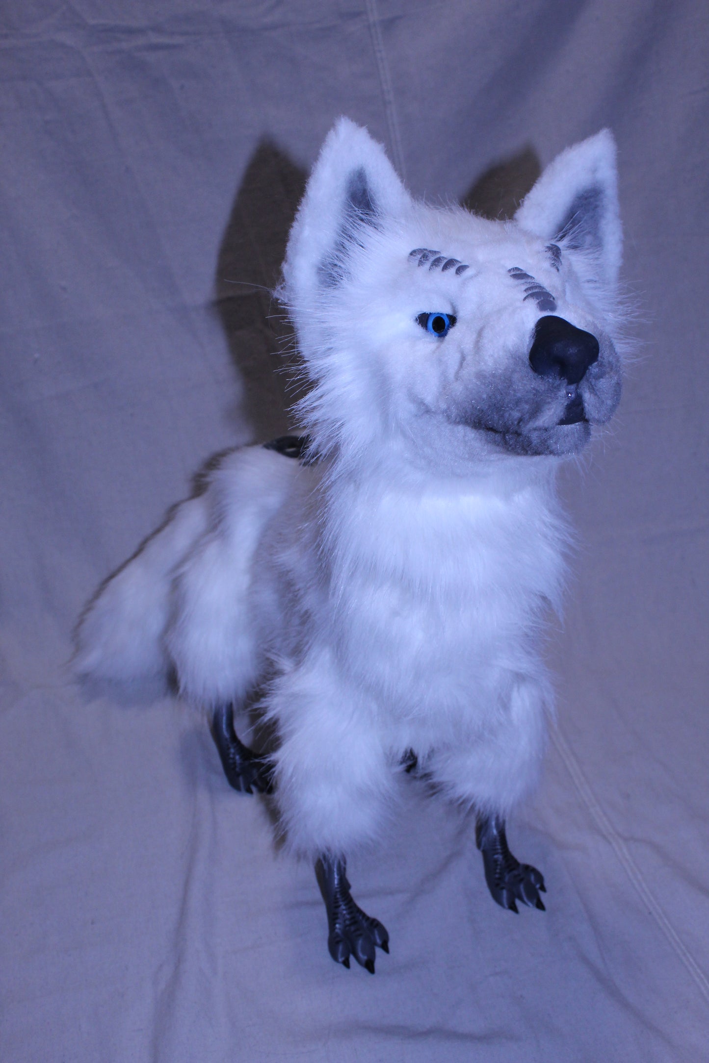 Handmade Alien Wolf Articulated Art Doll (Blue Eyes)