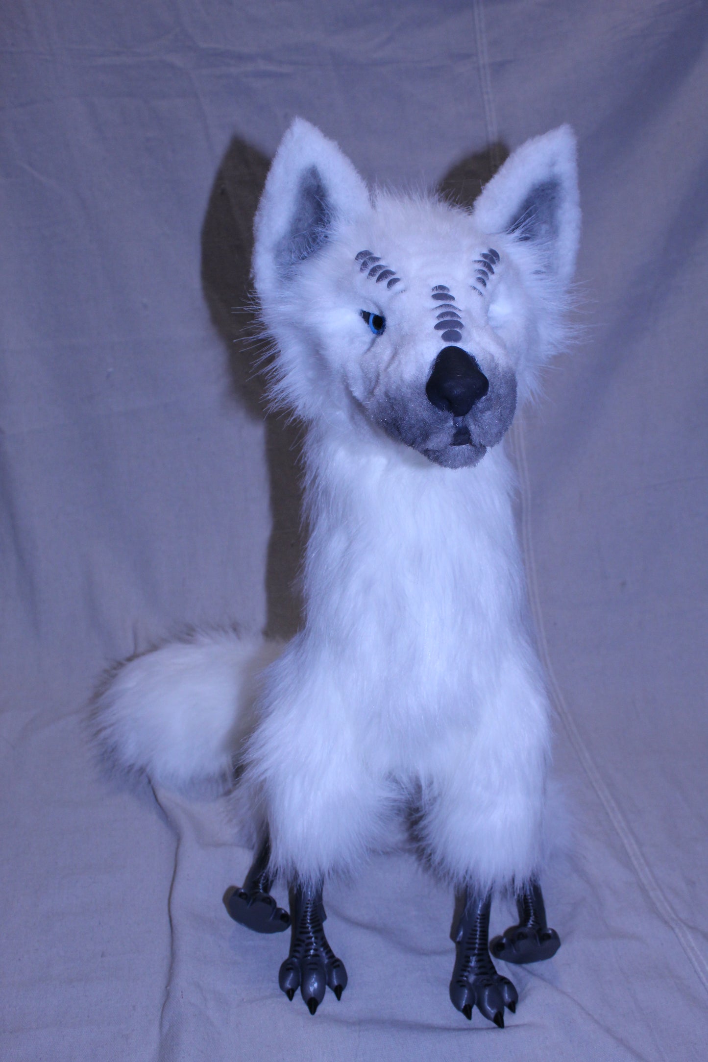 Handmade Alien Wolf Articulated Art Doll (Blue Eyes)