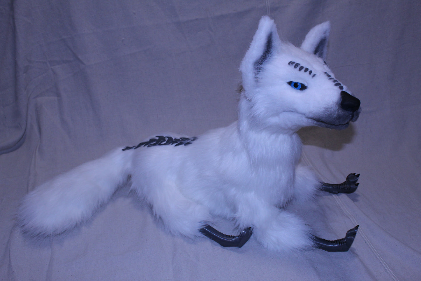Handmade Alien Wolf Articulated Art Doll (Blue Eyes)