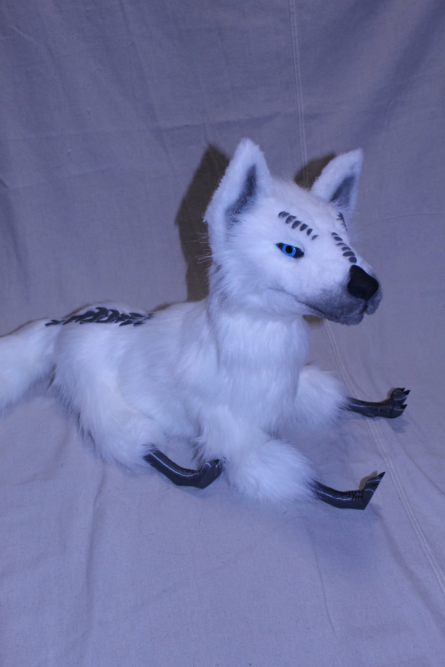 Handmade Alien Wolf Articulated Art Doll (Blue Eyes)