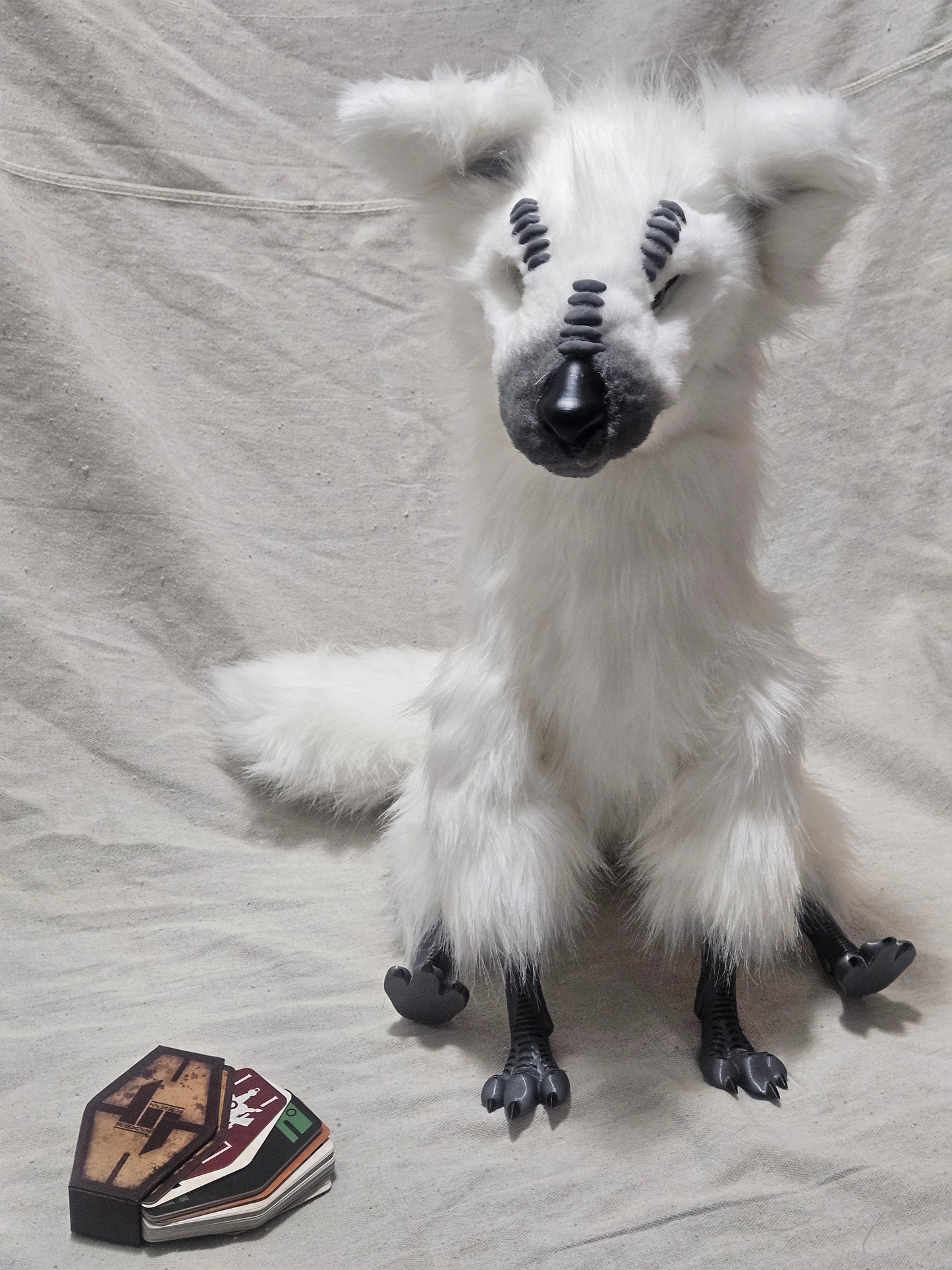 Handmade Space Wolf Articulated Art Doll (Yellow Eyes)