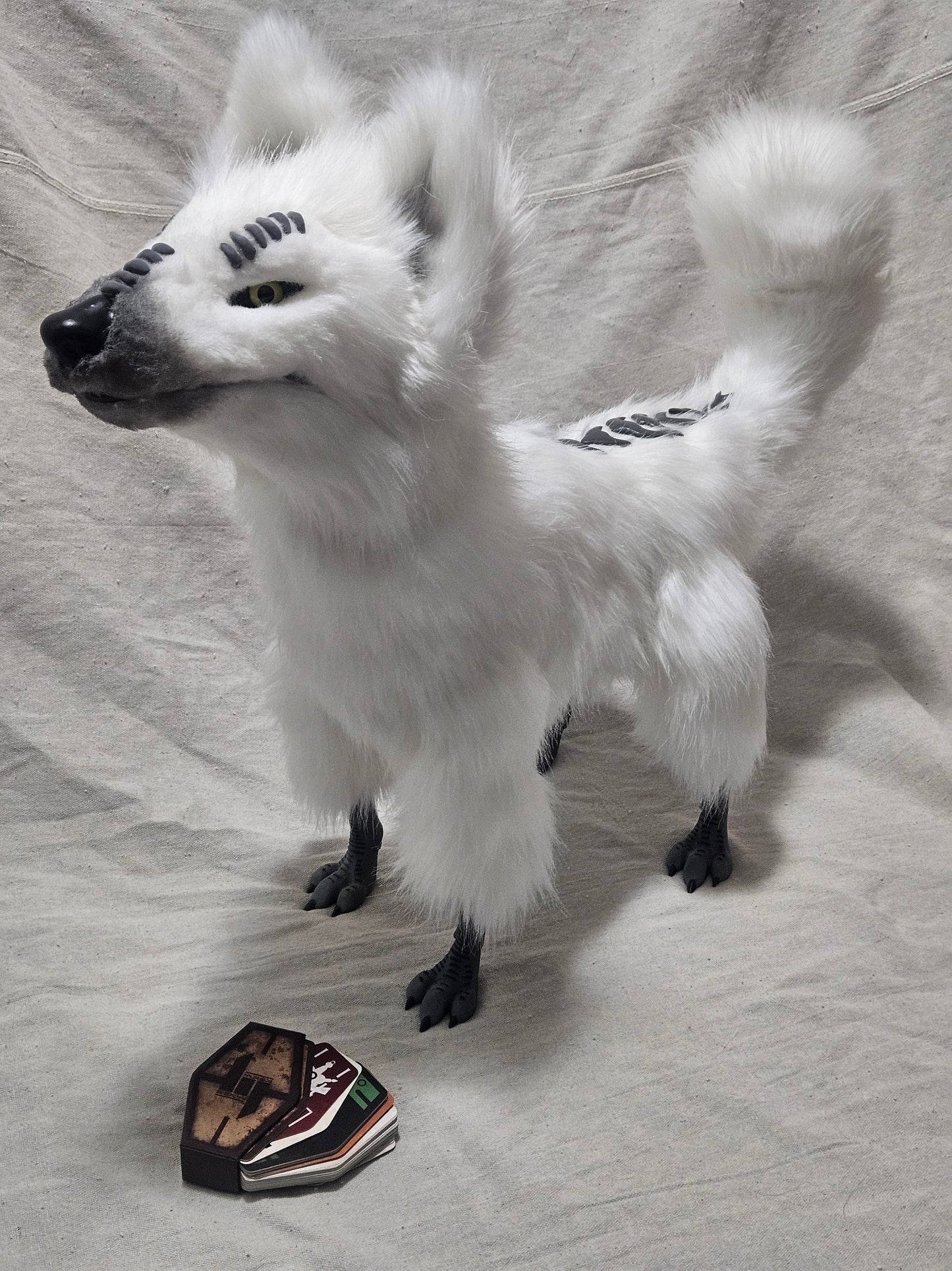 Handmade Space Wolf Articulated Art Doll (Yellow Eyes)