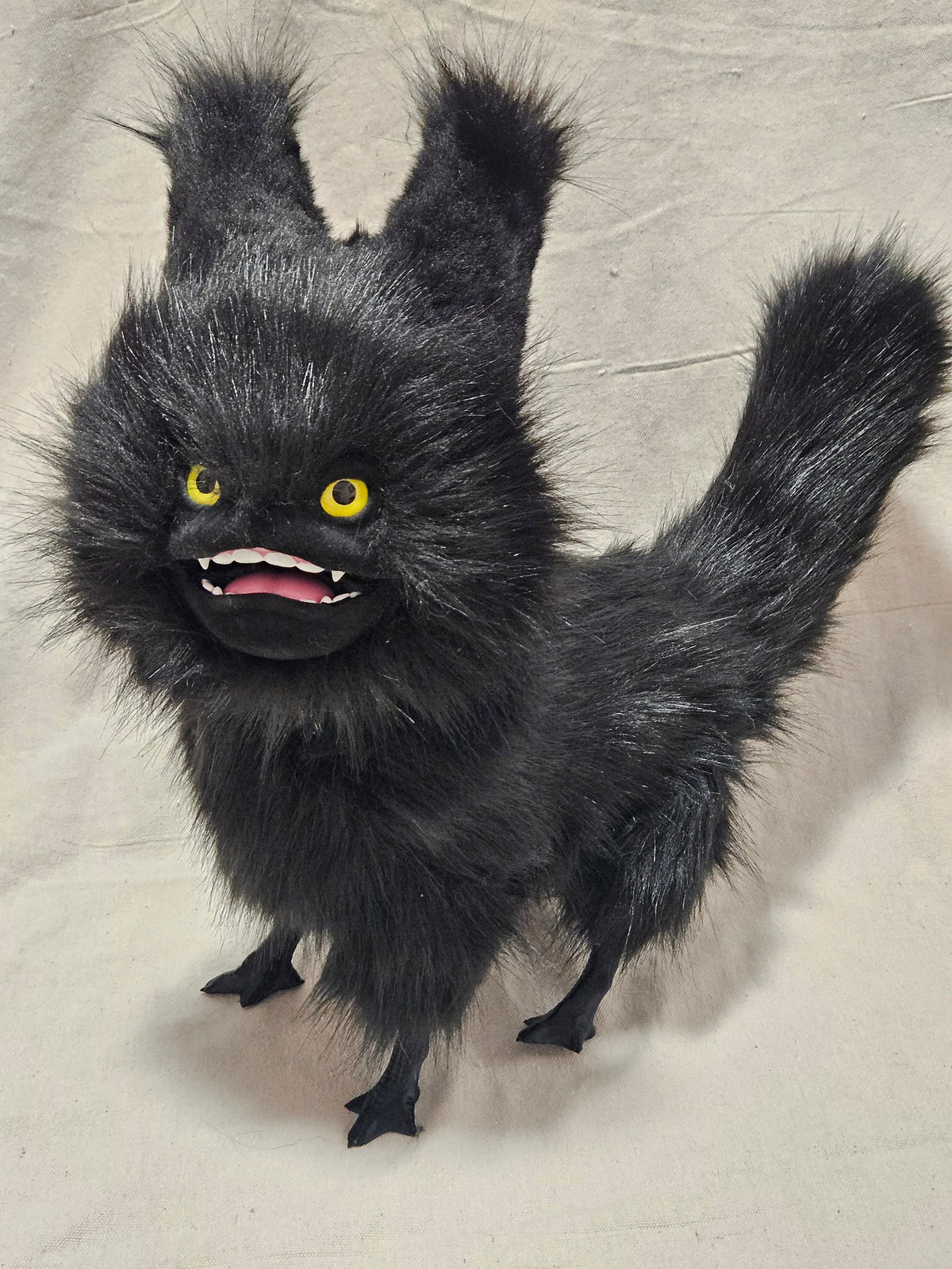 Commission for SJ-Art Doll Space Cat Smaller 70% Size Black with Yellow Eyes