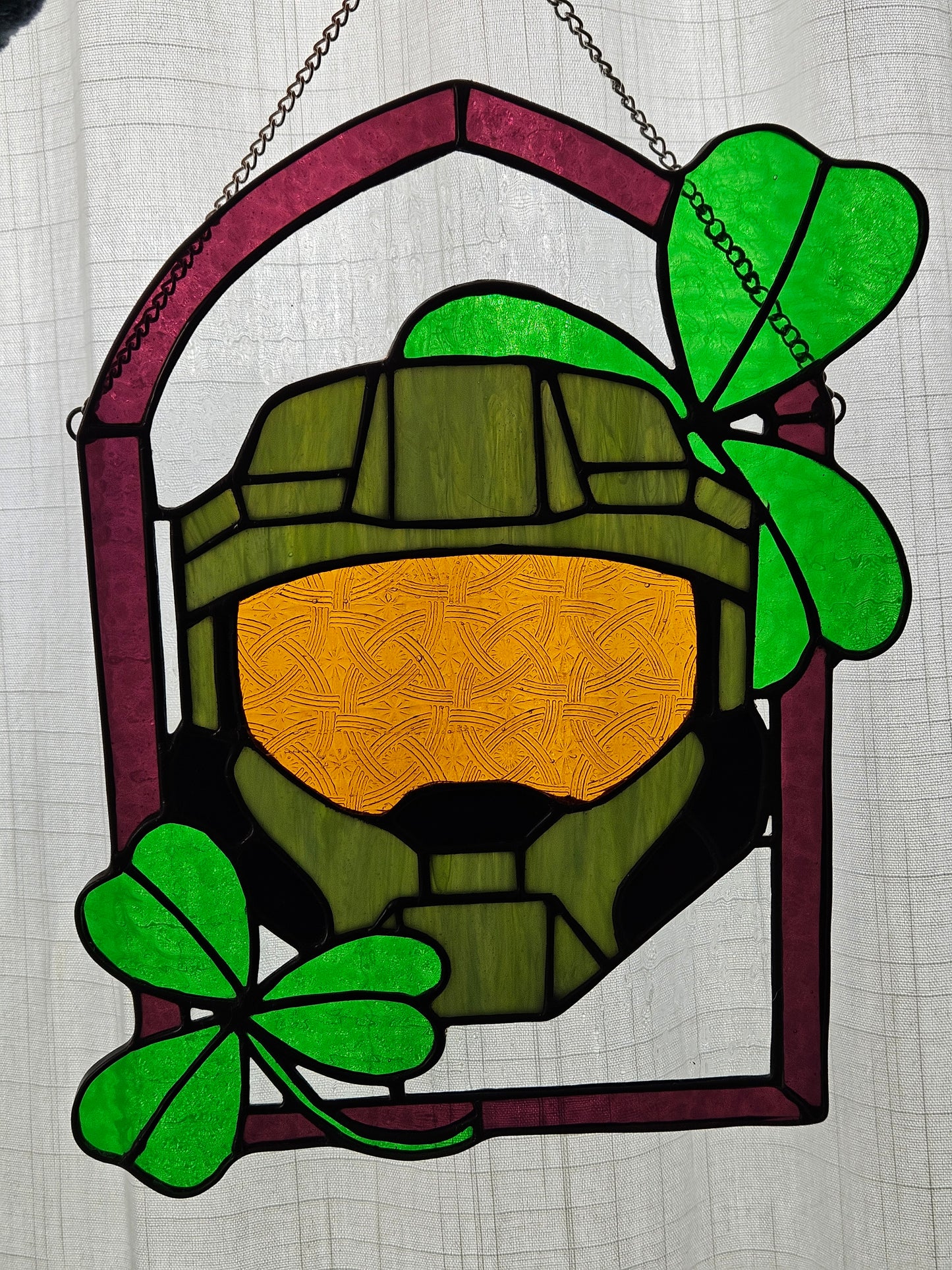 Lucky 117 Handmade Stained Glass Suncatcher