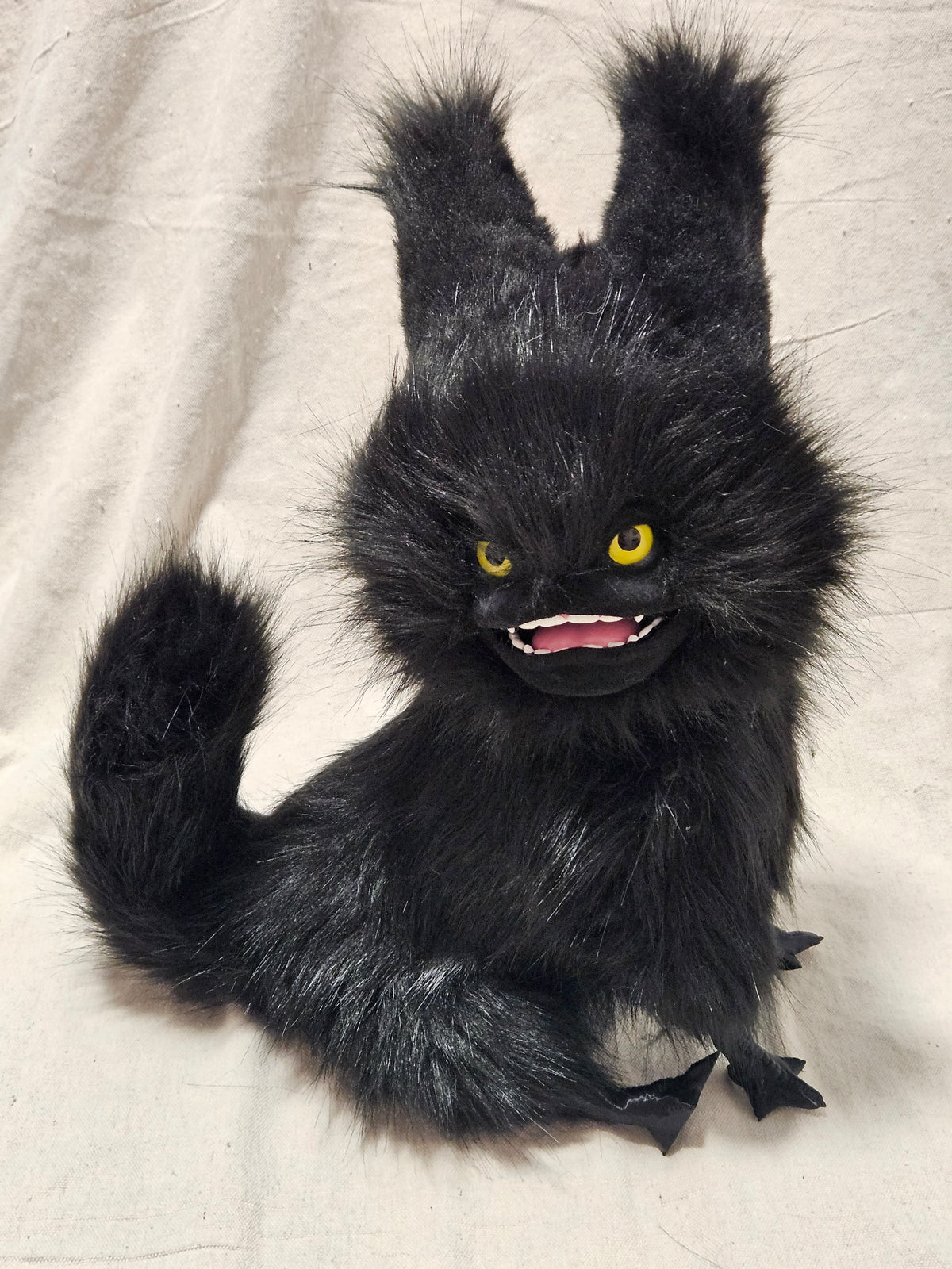 Commission for SJ-Art Doll Space Cat Smaller 70% Size Black with Yellow Eyes