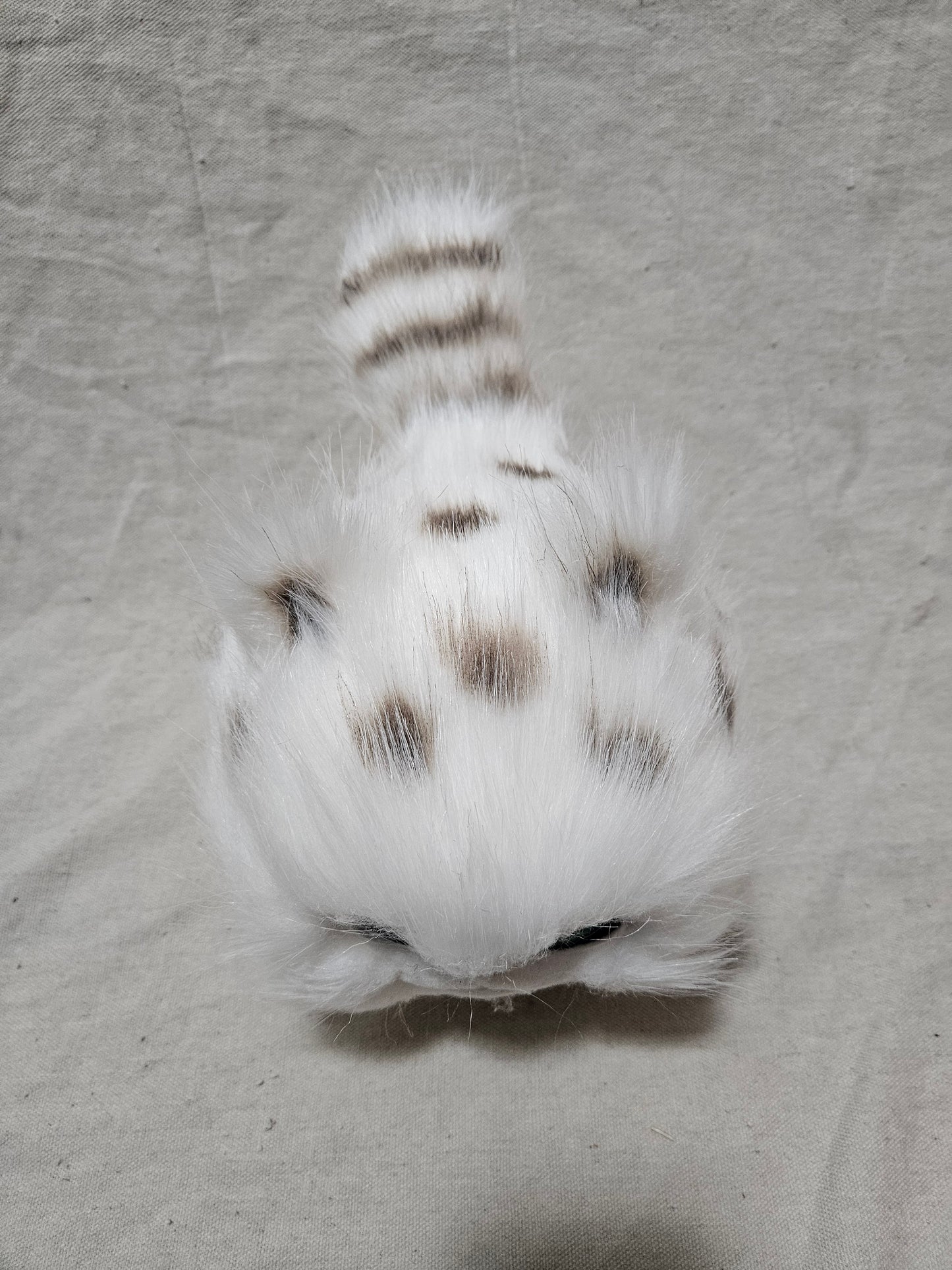 Art Doll Lothball Kitten- White with Dark Green Eyes and Brown Spots