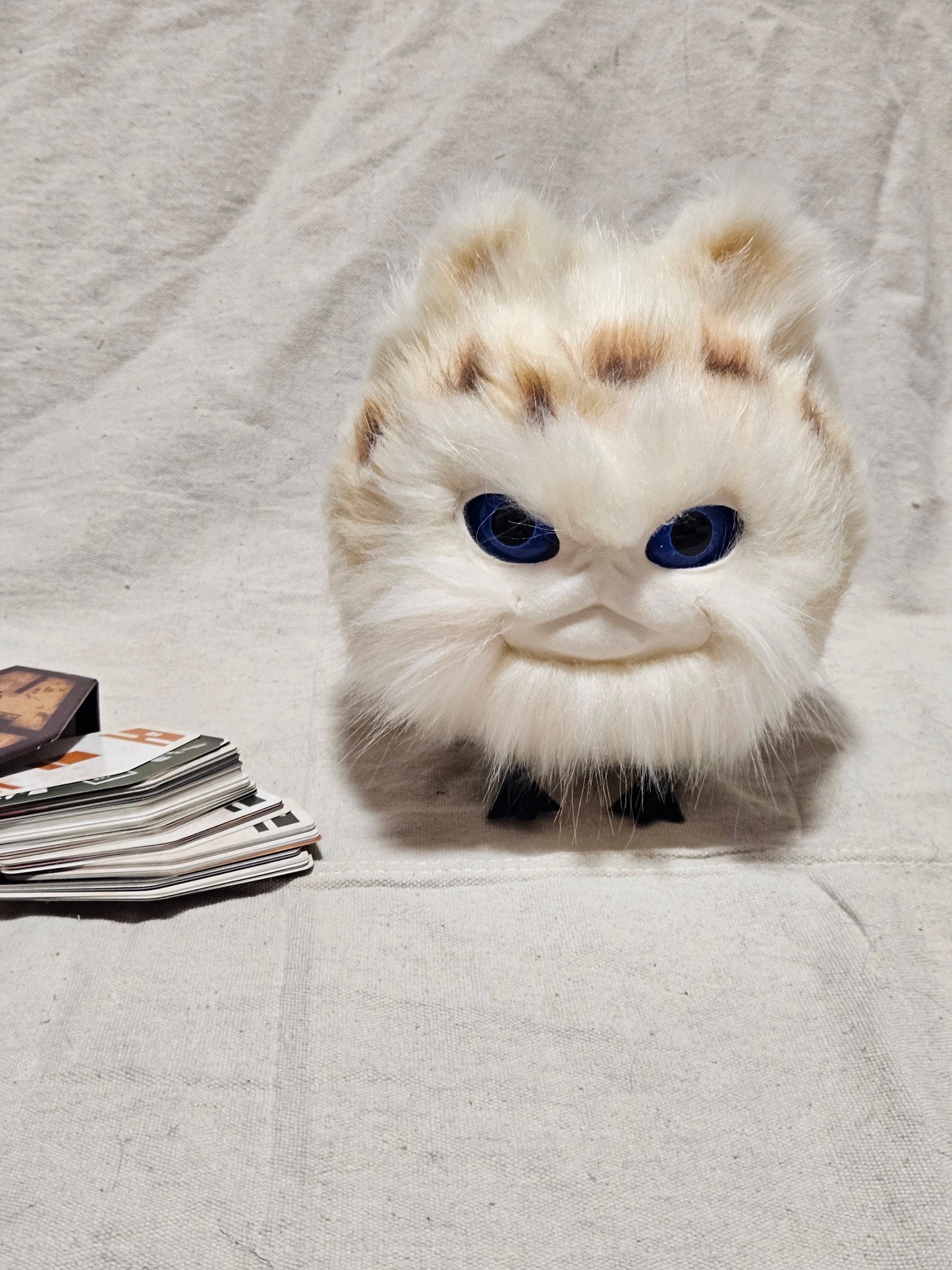 Art Doll Lothball Kitten- Cream with Dark Blue Eyes and Brown Spots