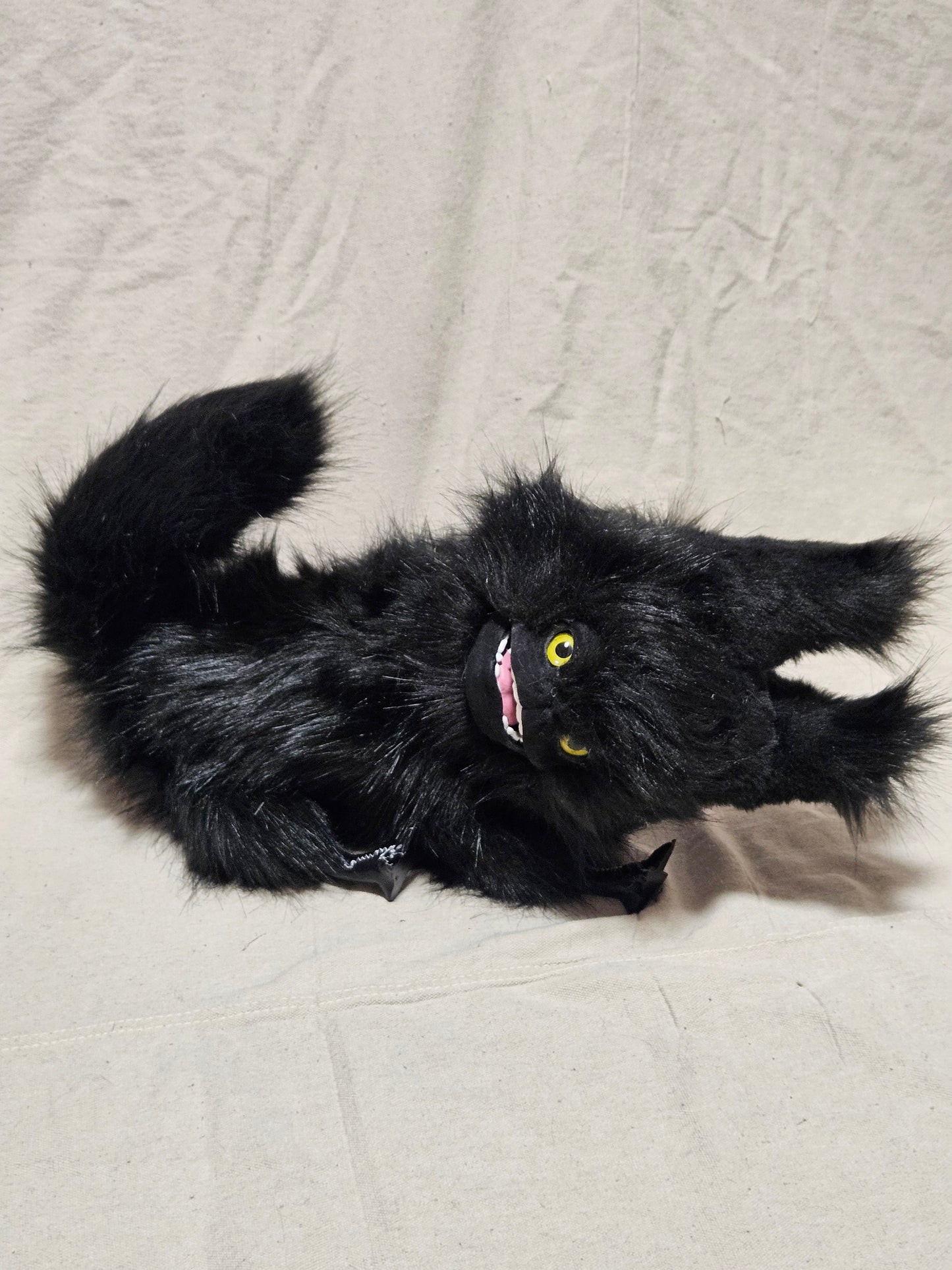 RESERVED Space Cat Art Doll Black with Yellow Eyes