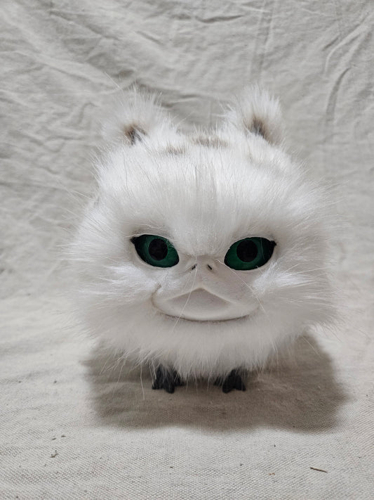 Art Doll Lothball Kitten- White with Dark Green Eyes and Brown Spots