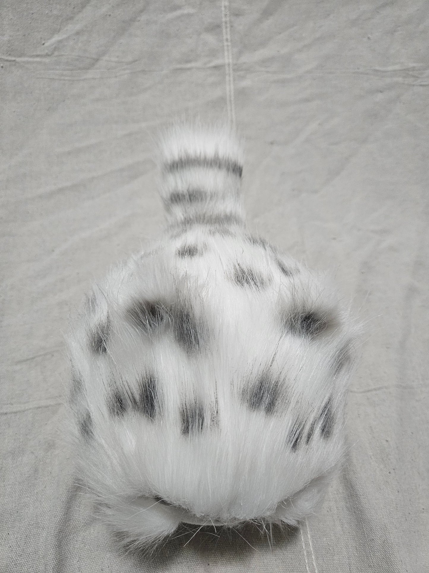 Art Doll Lothball Kitten- White with Yellow Eyes and Gray Spots