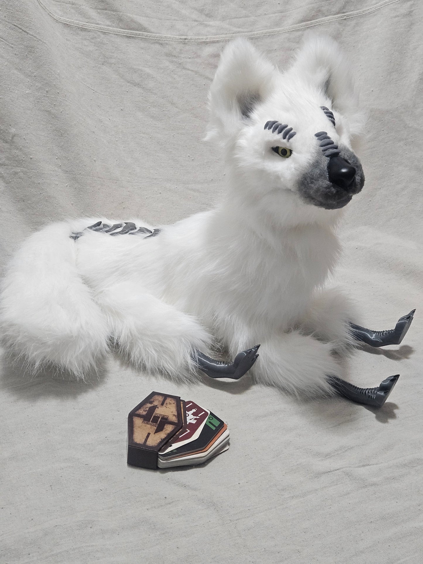 Handmade Space Wolf Articulated Art Doll (Yellow Eyes)