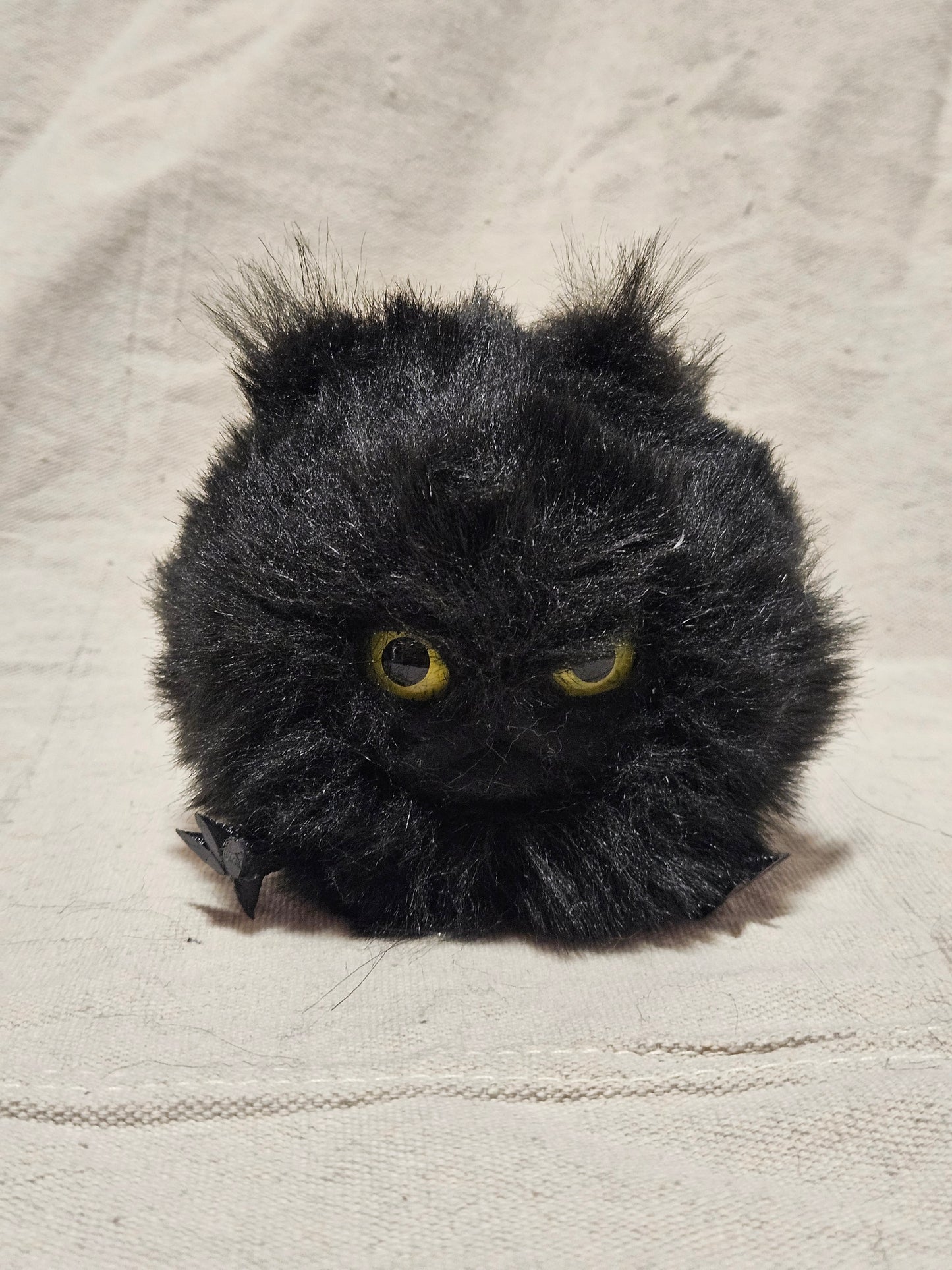 RESERVED Magnetic Lothball Cosplay Companion- Black with Yellow Eyes